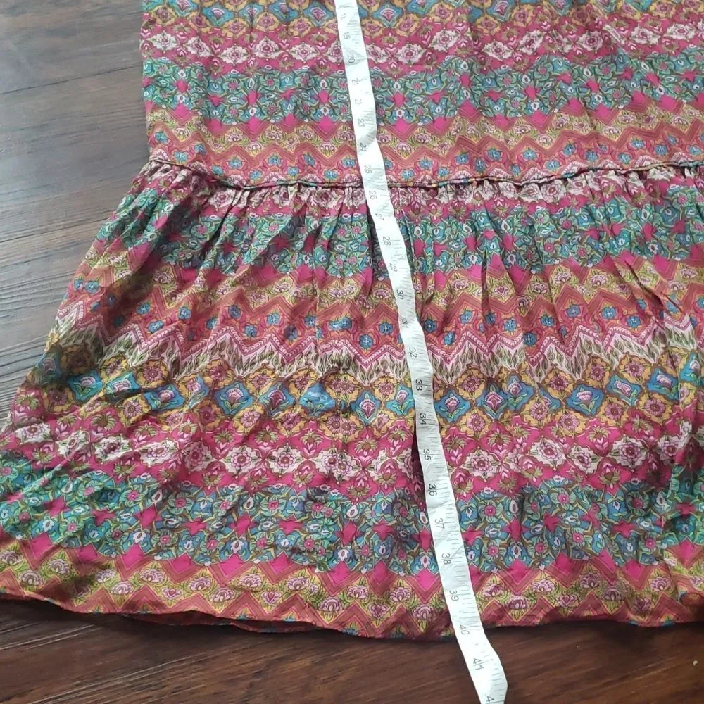 Diane Von Furstenberg Silk Maxi Skirt Size P Boho Chic Feminine Preppy Summer